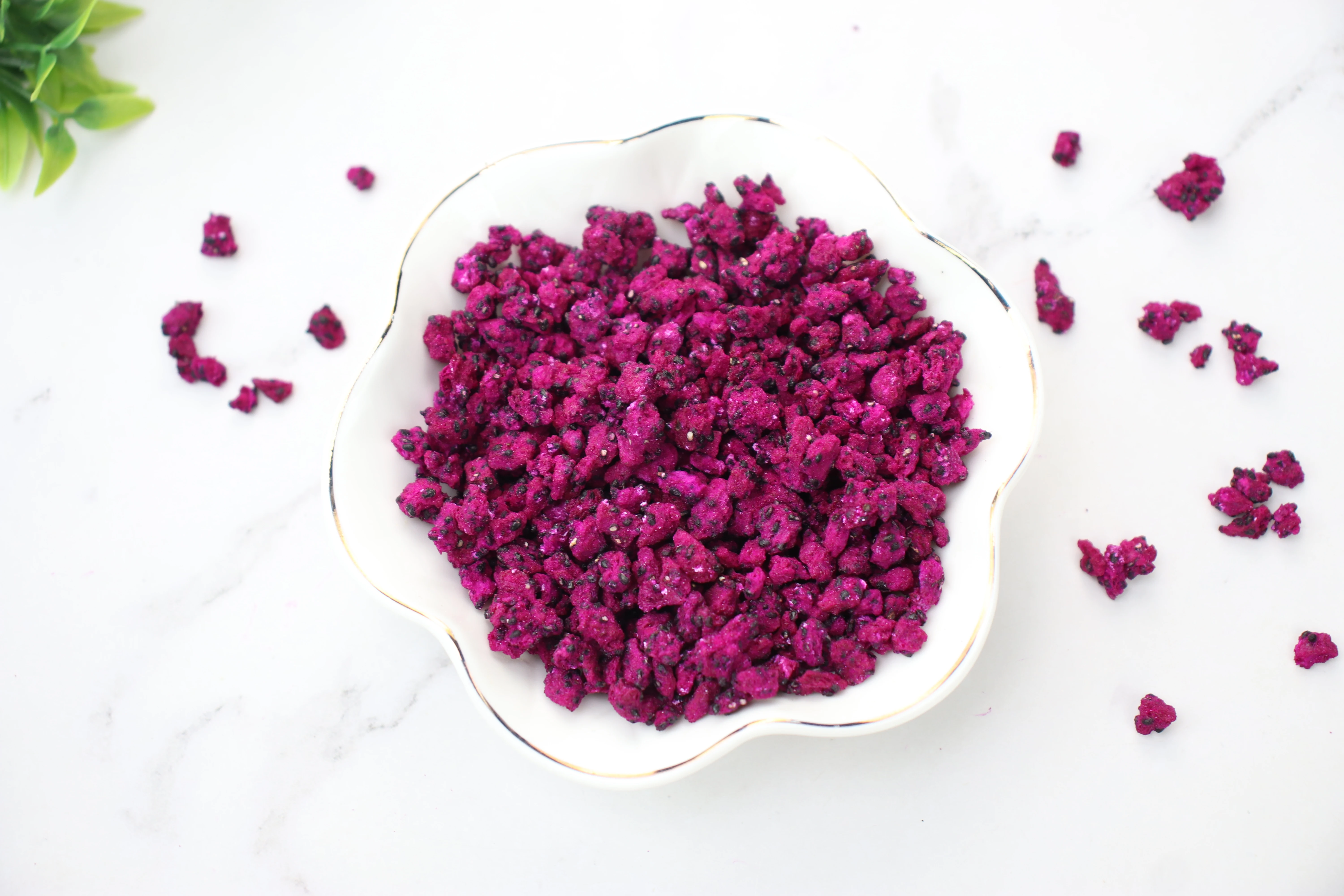Sales of high quality freeze-dried dragon fruit cubes can be customized processed fruit tea