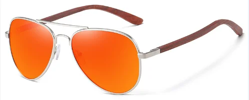 Latest Fashional 100% UV Protection metal frame with wood temple sunglasses with wooden glasses box