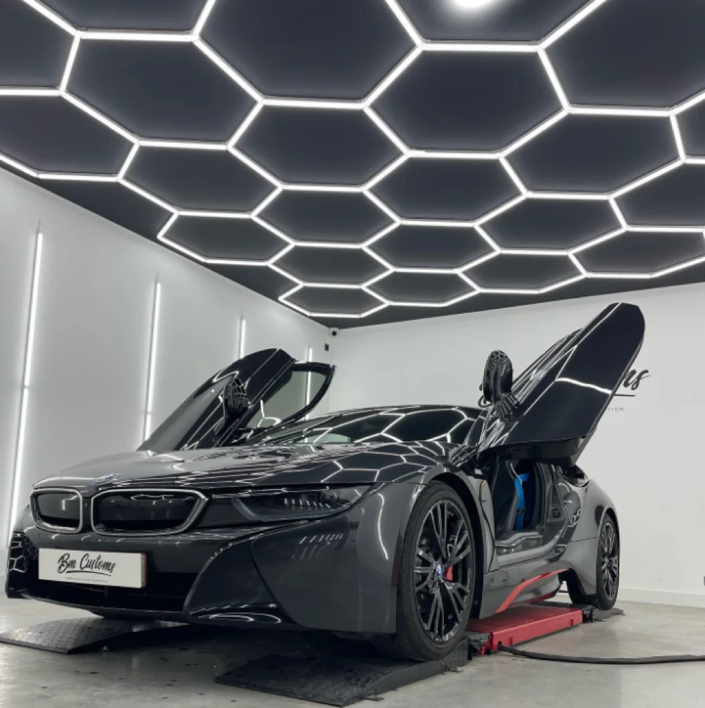 Professional Factory Customized Hexagon Led Light Workshop Honeycomb Garage Work Led Light Car Detailing Lights