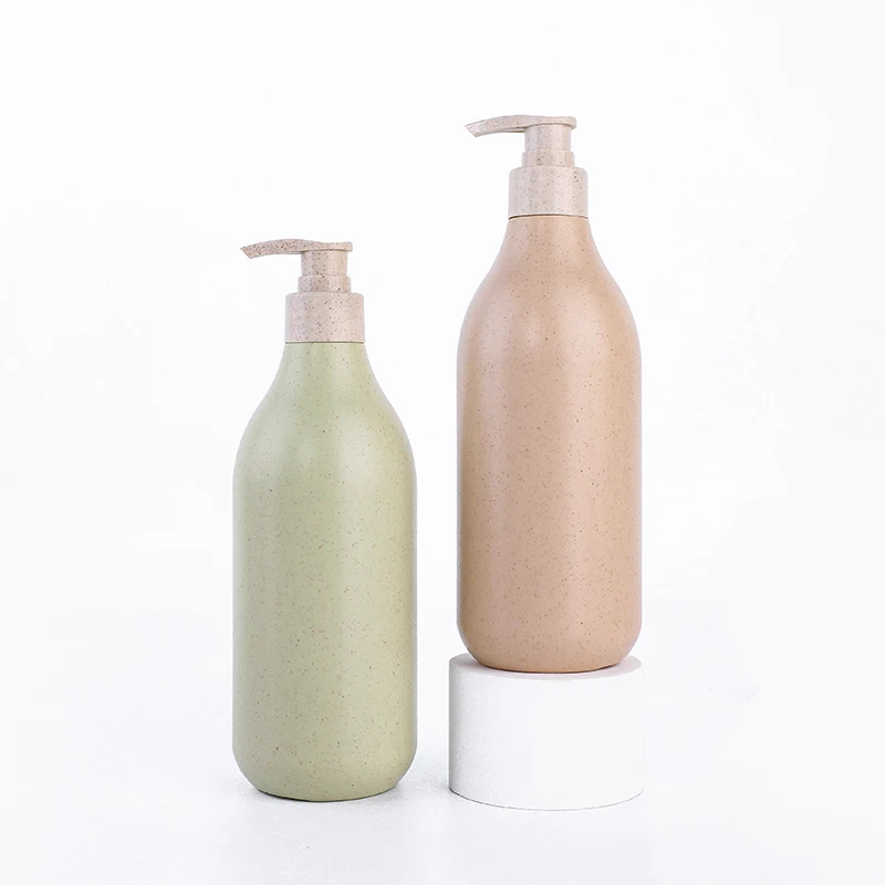 HDPE Biodegradable Container Wheat Straw Recycle Dispenser Eco Friendly Natural Organic Liquid Plastic Body Lotion Bottle
