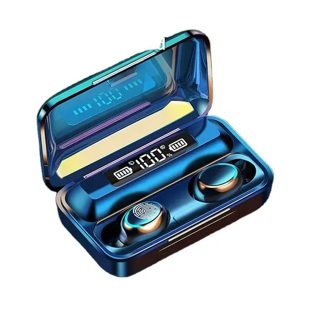 Top Quality F9-5 LED Light Tws HiFi Headphone Sport Earphone Headset Mini TWS 5.0 Wireless Earbuds With Mic 2000Ahm Charging Box