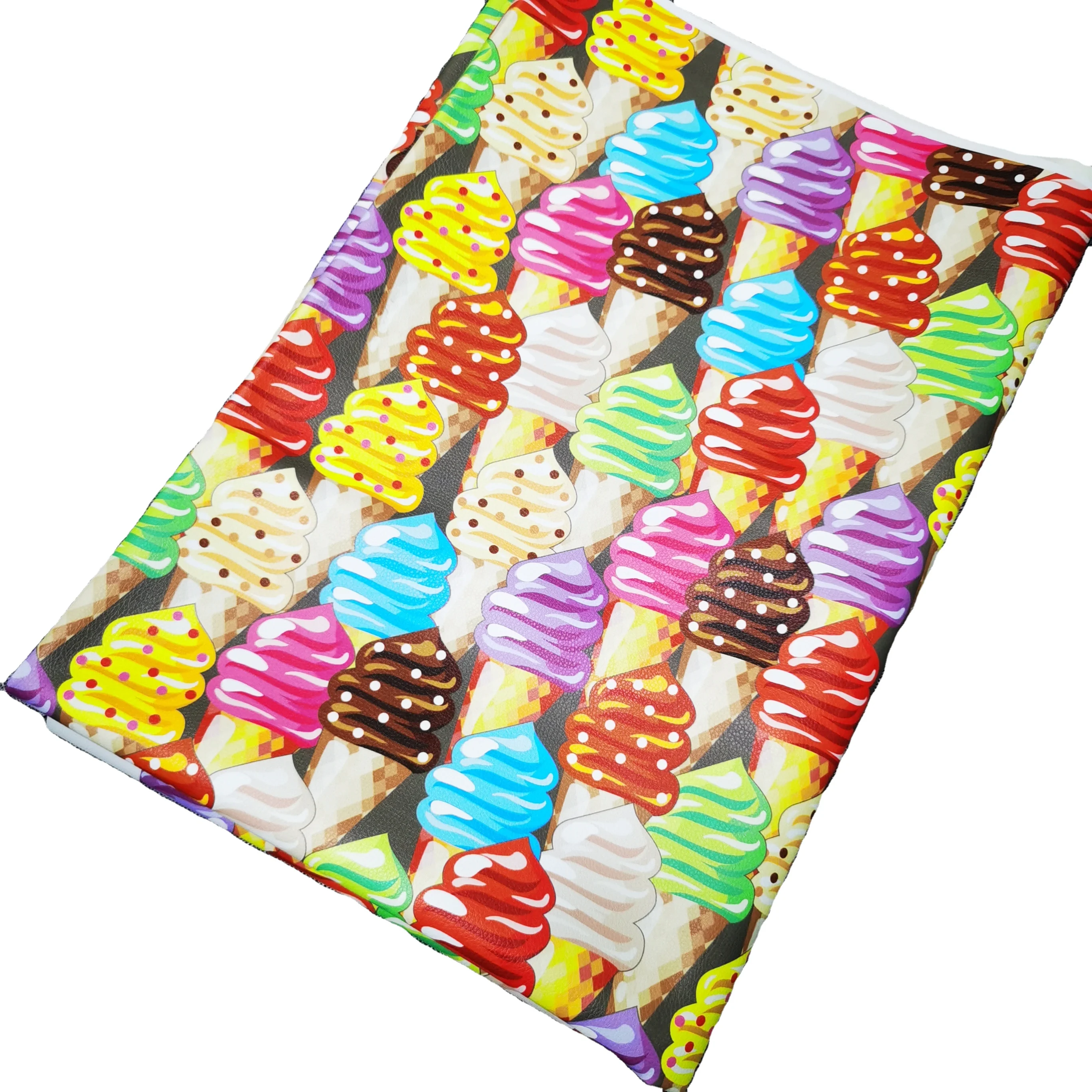 Printed on  synthetic faux leather jackets Fabric for diy craft accept custom