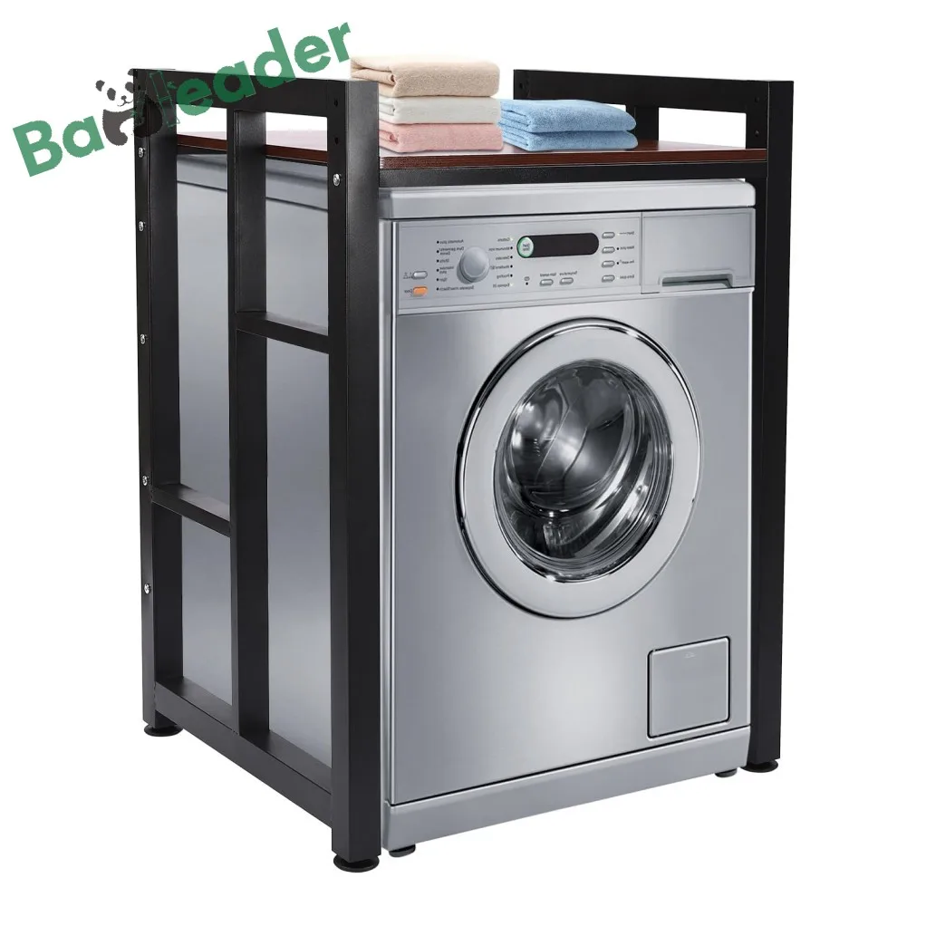 ODM/OEM Stackable Bamboo Wood Washer Dryer Organizer Adjustable Bamboo Laundry Room Storage Shelf for Over The Washer and Dryer