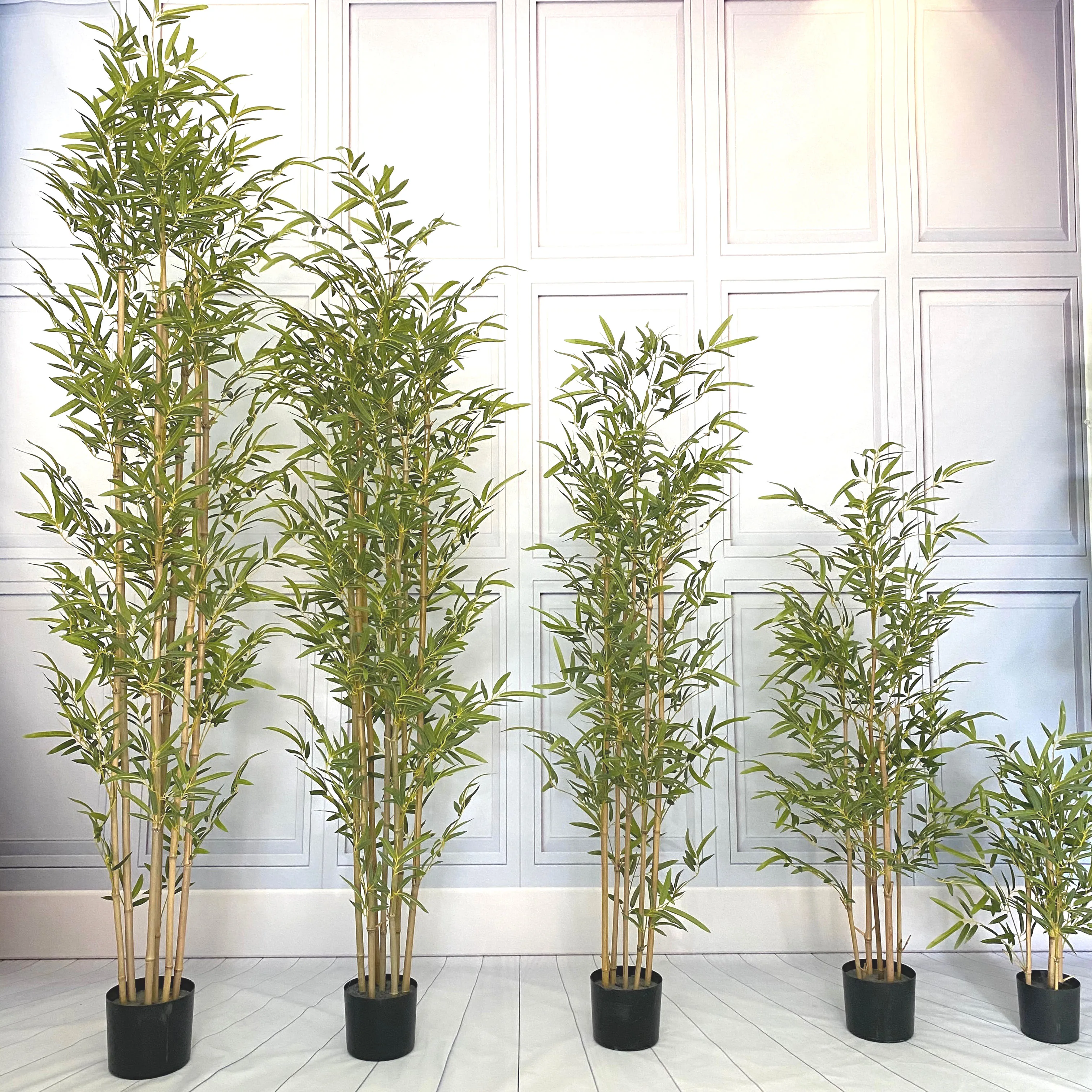 In Stock Wholesale Highly Simulation Plants Tree Chinese Plastic Bamboo Tree Artificial Bamboo 1m