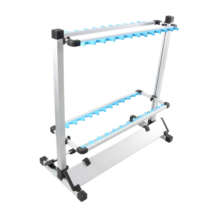 
SELCO Aluminum Alloy 24pcs Holes Silver Blue Fishing Rod Portable Stand Holder Stand Rod 
