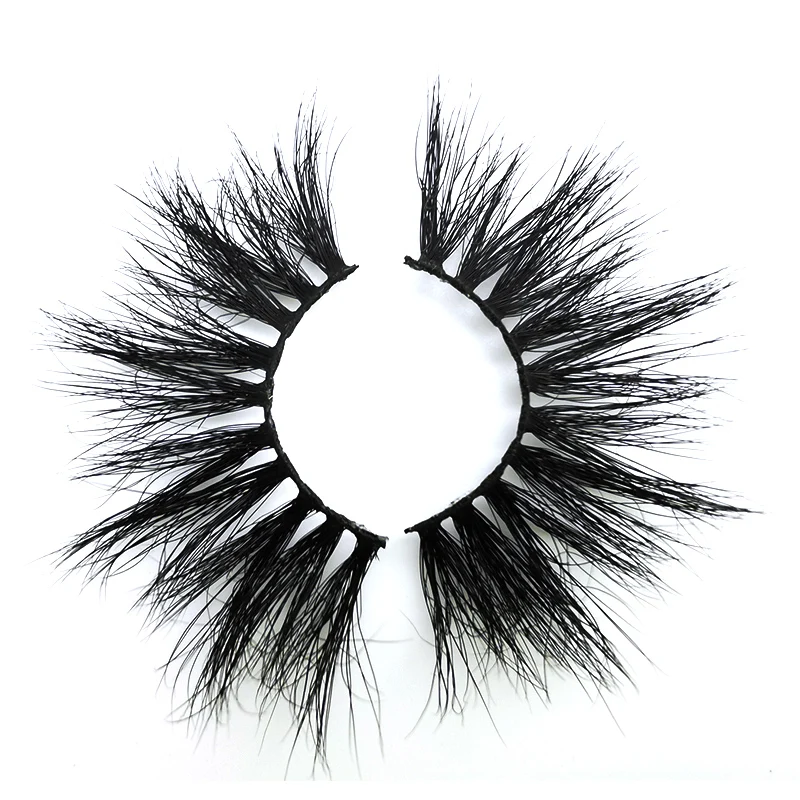 Professional manufacturer natural long 25mm 3d mink fluffy eyelashes  with privatel label