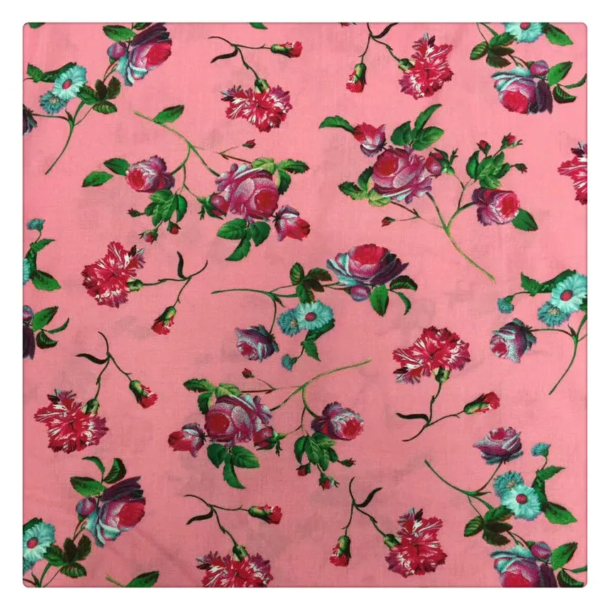 30s 145cm 100% floral printed spun rayon fabric stocklot