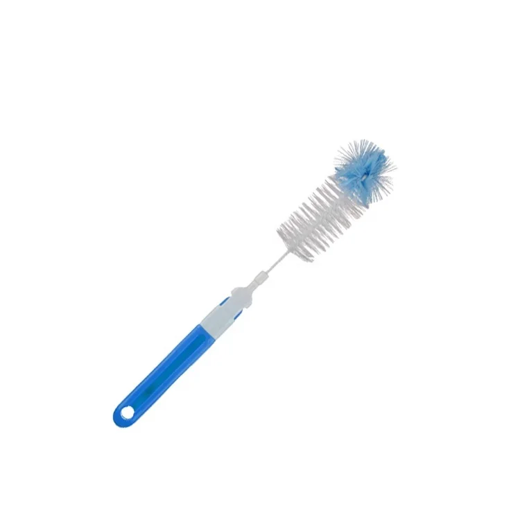 2024 OEM ODM Portable Usage Long Handle Plastic Baby Bottle and Nipple Brush Set