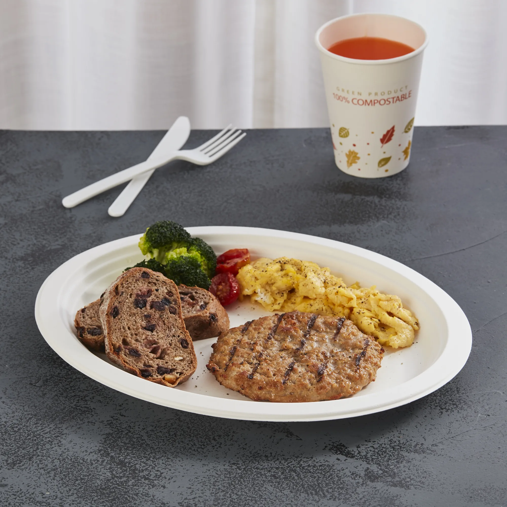 Disposable Paper  Hot And Cold Customization Plate Set Eco Friendly Dishes