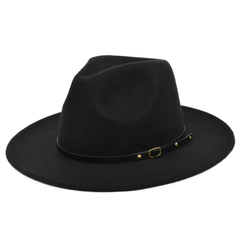 Unisex Wool Felt Fedora Hats Classic Jazz Wide Brim Panama Hat Wholesale New Trend Luxury Women Fedora Hat Panama