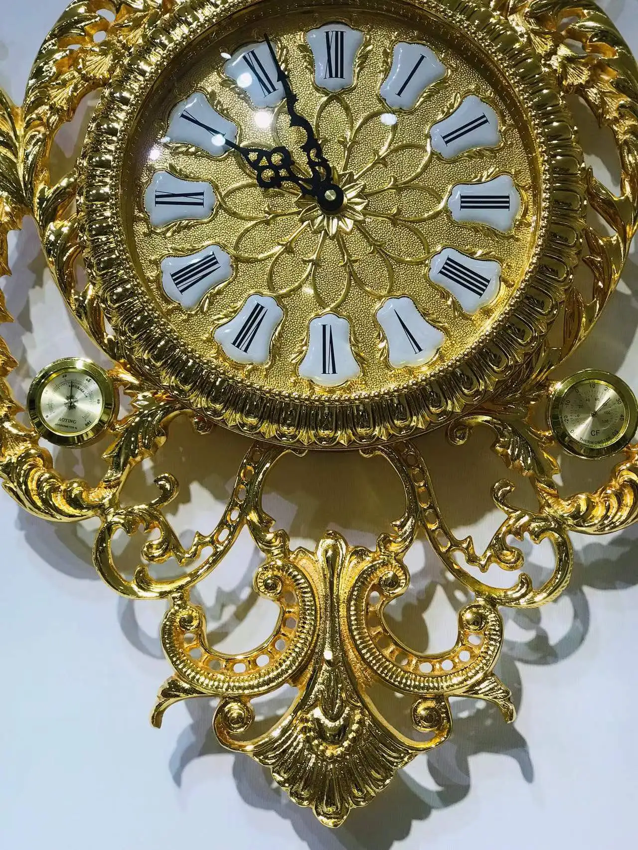 European Design Wall Clock Luxury Decoration Wall Clocks Handmade Golden Antique Style Wall Clock