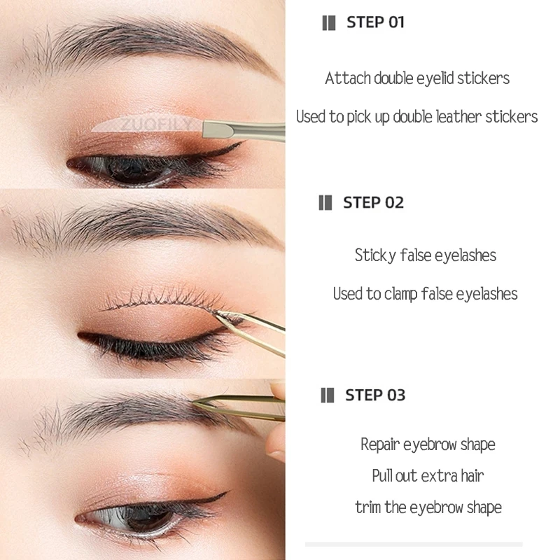 Wholesale stainless steel eyebrow tweezers slanted lash tweezers and eyelash applicators eyebrow tweezer