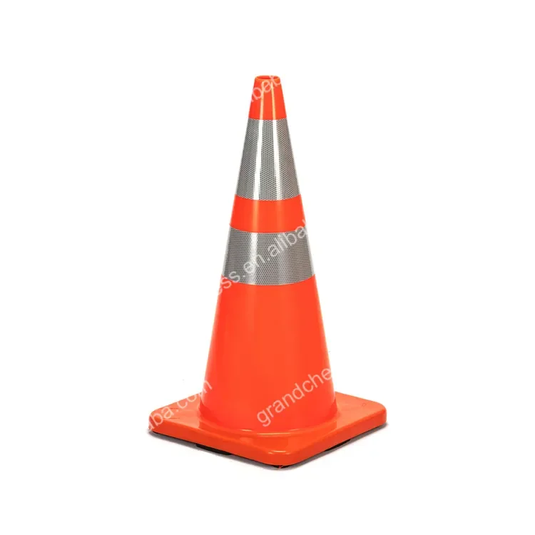 Black rubber base cone road safety/ 450 500 750 700mm Flexible PVC Traffic Cone