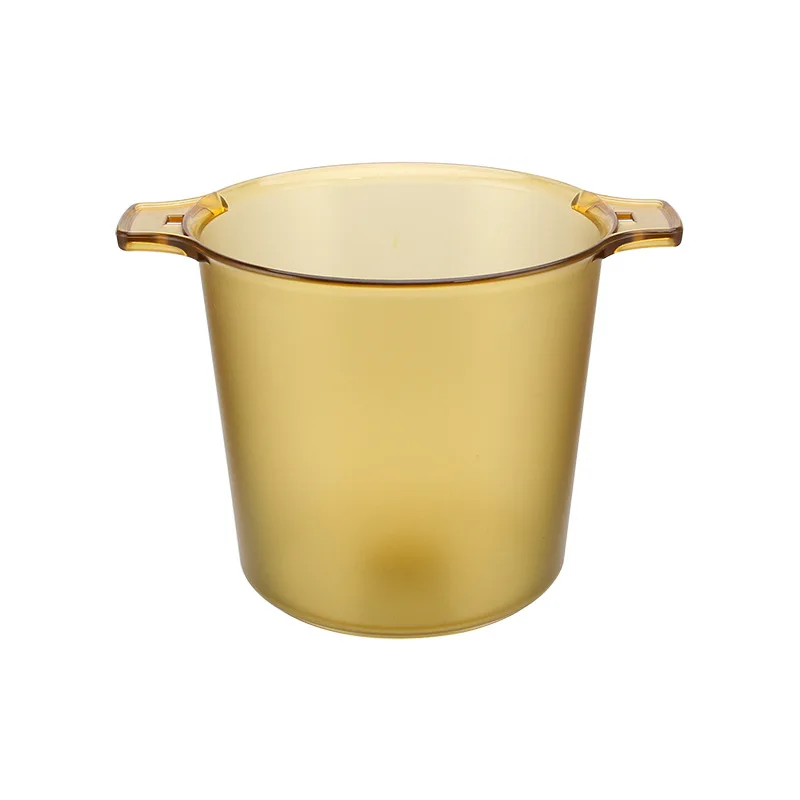 2024 Hot Selling Acrylic Plastic Ice Bucket Bar Restaurant Outdoor Creative Binaural Round Beer Champagne Bucket