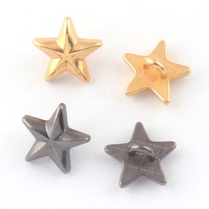 Star Shank Button Clothing Accessory Metal Alloy Button for clothing and Doll Toy