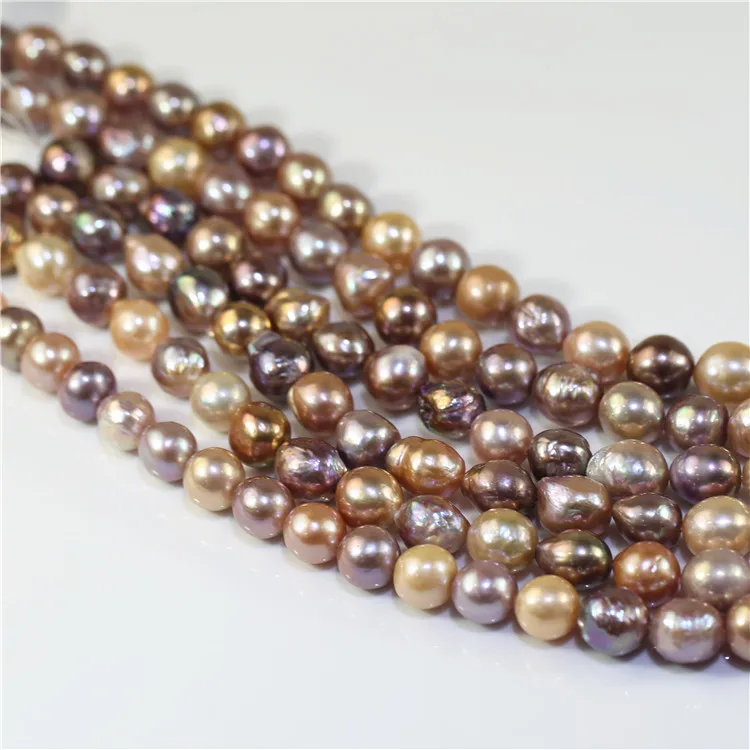 10-11mm grade AA nuclear nucleated natural color edison irregular baroque loose pearl wholesale strand beads