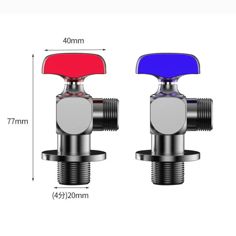 Home gas water heater special hot and cold triangle valve ball core toilet full open valve large flow Angle valve