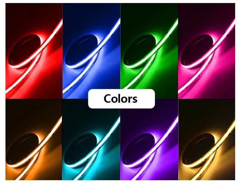 High Density 4mm LED Ribbon Light DC 5V 12V 24V 480 Leds 4mm 5W IP20 Flexible COB LED Strip Light