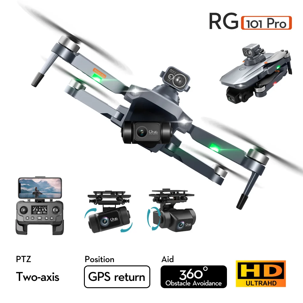 RG101PRO drone dual axis gimbal laser obstacle avoidance aerial photography GPS brushless aircraft dual cameras