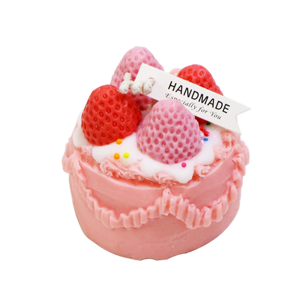 Bulk Soy Wax Candle, Souvenir Decoration Fruit Cake Cream Birthday Candle Strawberry Aromatherapy Candle Luxury/