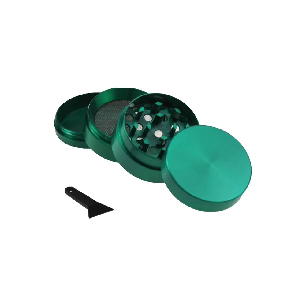 Wholesale Customizable Logo 40mm 50mm 55mm Portable 4-Layer Flat Smoking Accessory Metal Zinc Alloy Herb Tobacco Grinder