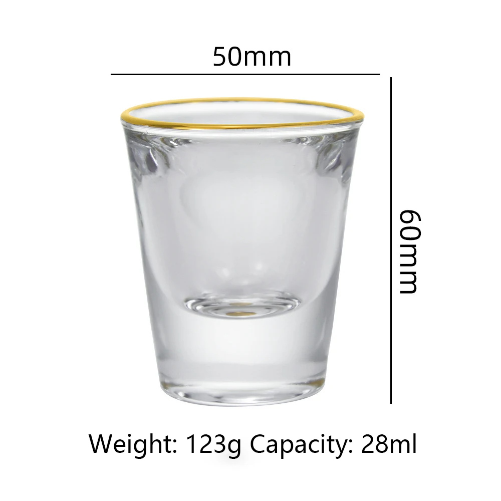 Mini bullet shape crystal glass creative high-end gold glass wine glass