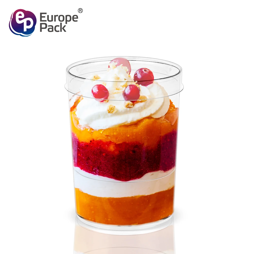 Amazon top seller disposable 93ml clear plastic yogurt cup with dome lids