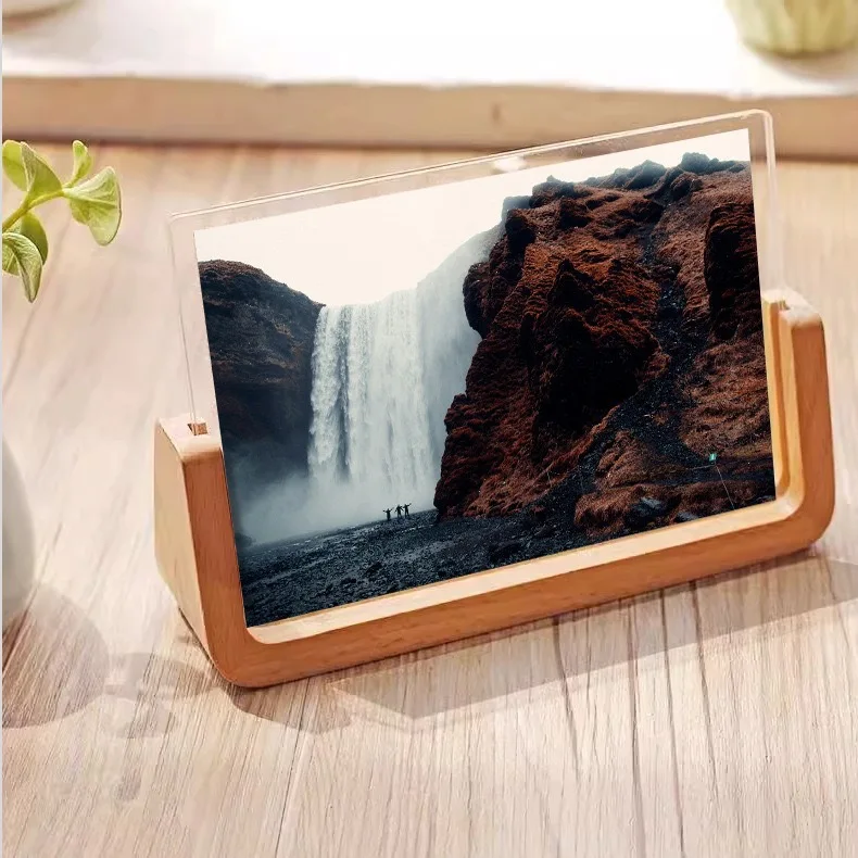 acrylic U-frame Creative setting Solid wood photo frame Wholesale custom logo