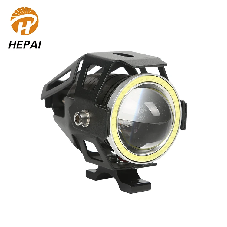Good Quality Black Aluminum Angel Eye Waterproof IP68 10W LED Headlights Motorcycle Lighting System