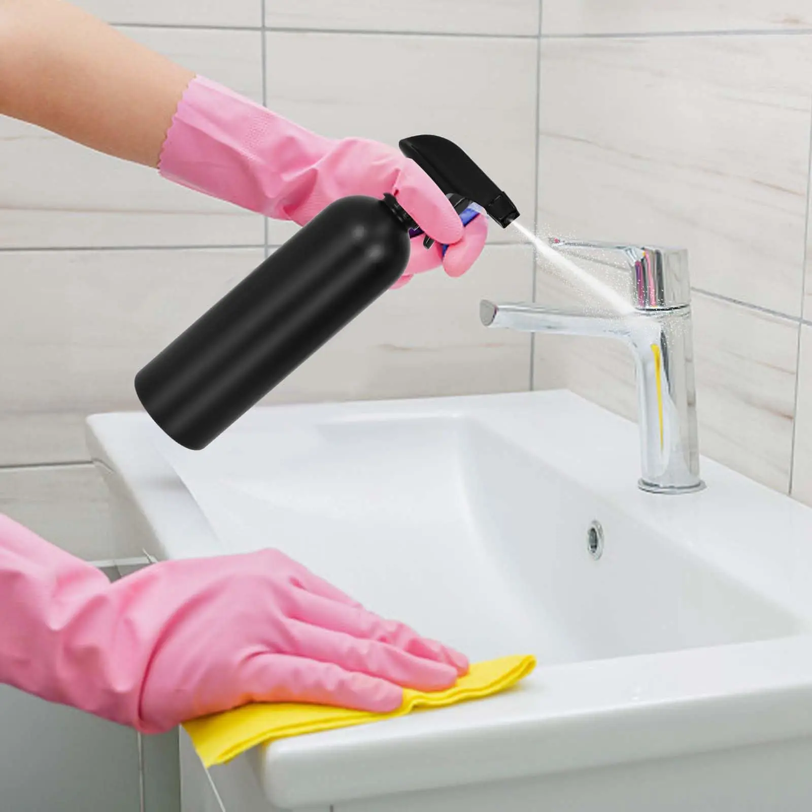 250ml 300ml 500ml Empty Pet Blue Amber Round Shoulder Boston Watering Plastic Bottle With Black White Clear Mini Sprayer