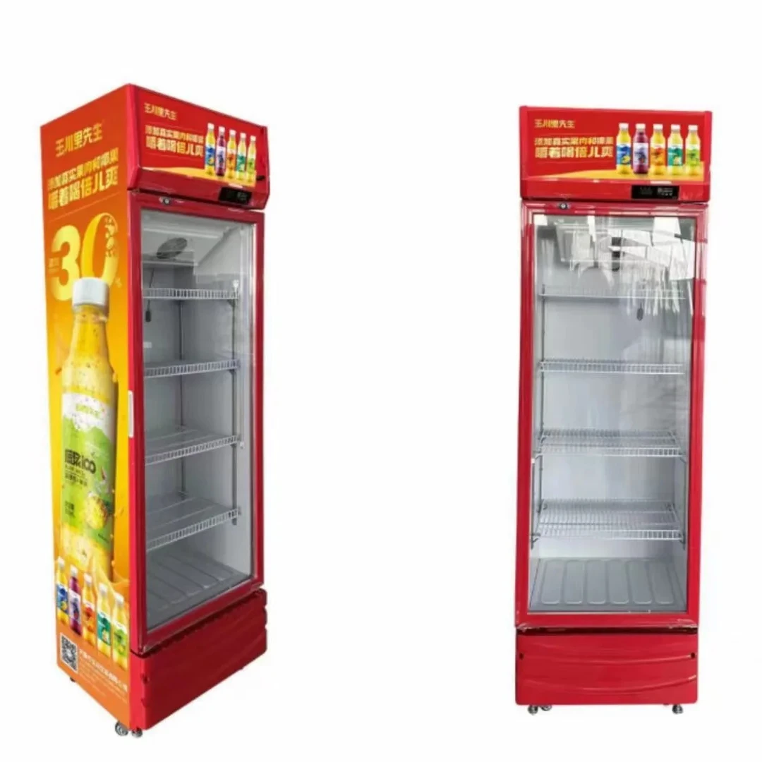 BIG SIZE single Door  air Cooling Commercial Beverage Refrigerator Drinks display glass showcase  For Supermarket