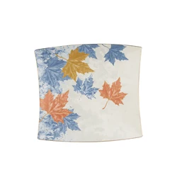 Western Style Porcelain Gold Rim Charger Plate Set Leaf Pattern Restaurant Dish Ceramic Plate