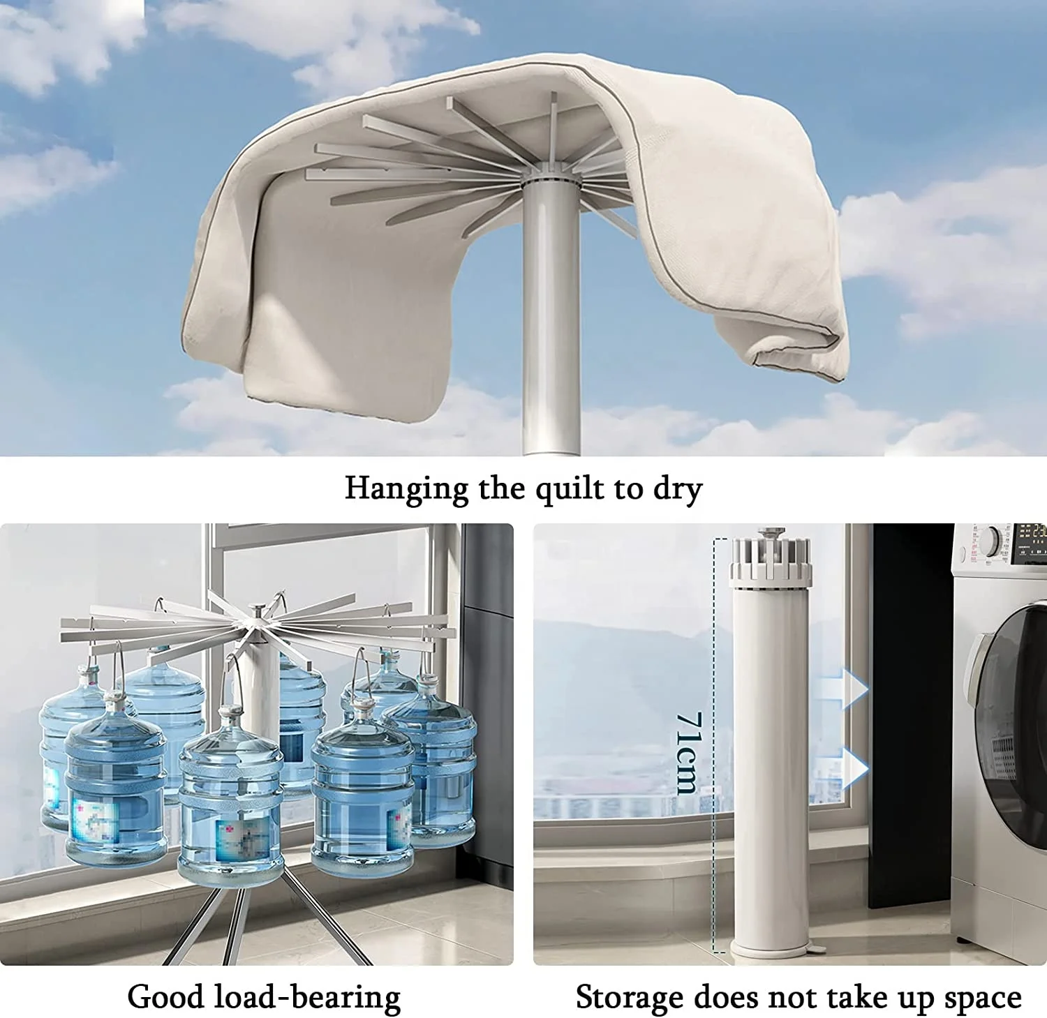 Aluminum Rods Large Indoor Clothes Drying Rack Foldable Cloth Drying Stand For Home Use