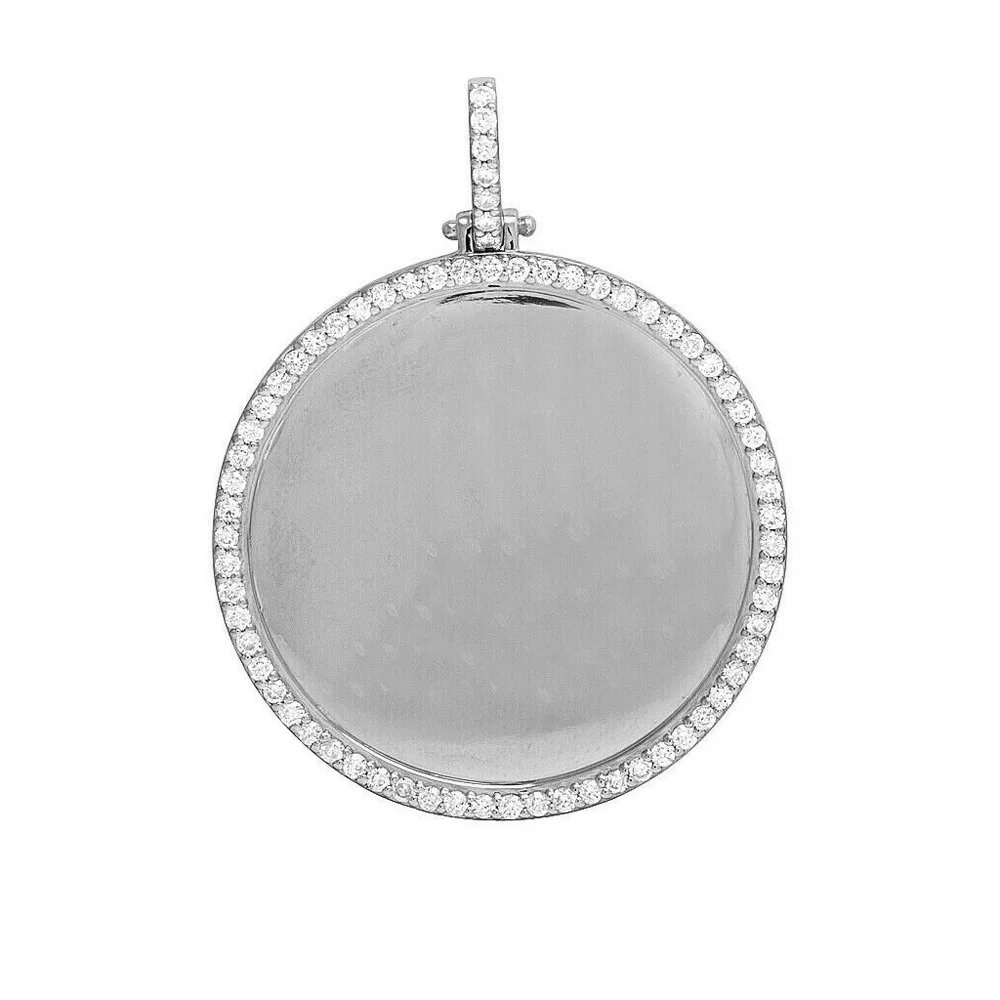Hot Sale Hip Hop Iced out Micro Pave CZ Brass Blank Photo Pendant