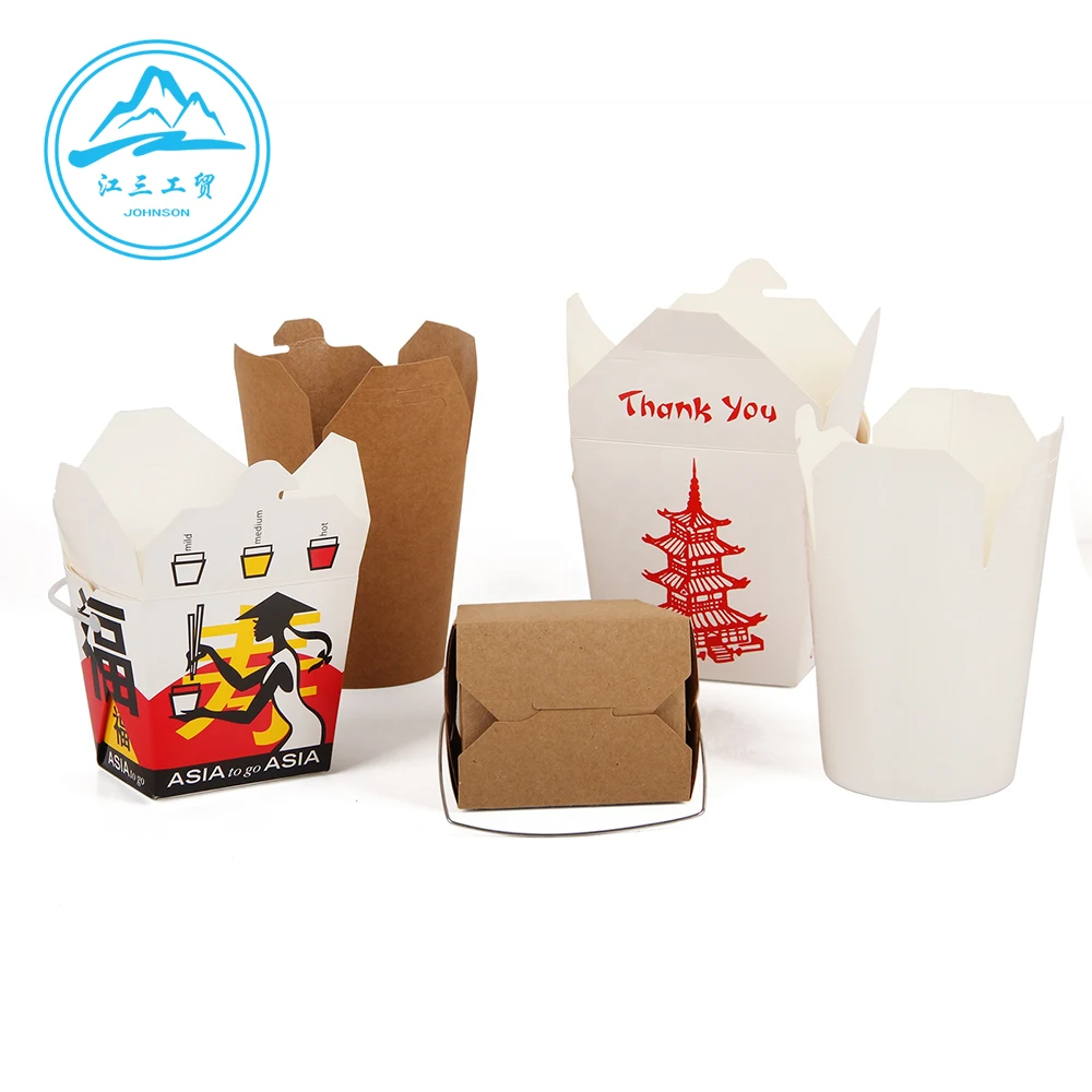 Takeout Con54 Ozr Chinese Custom Printed 16oz 26oz 32oz Disposable Kraft Paper Packing Material Food Container Customized Color