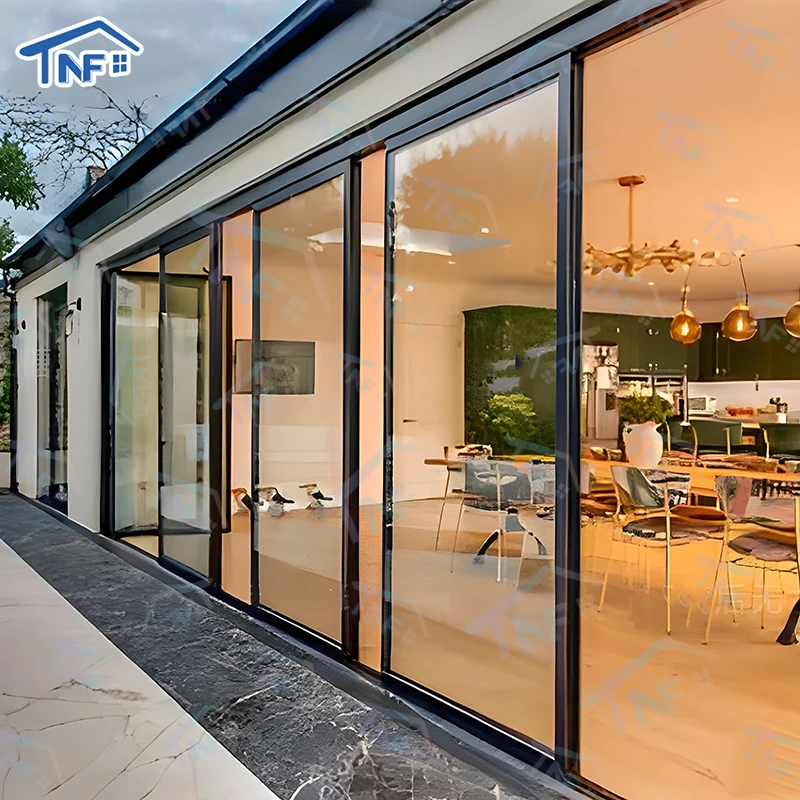 Panoramic sliding and folding patio door cost energy efficient slide and swing panoramic system sliding glass door for sale