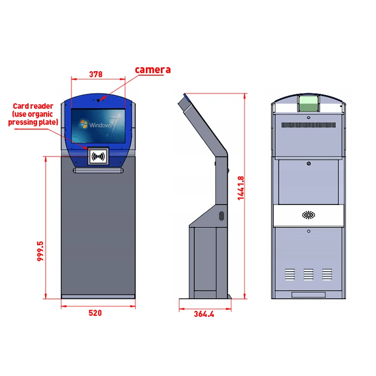 New style queue system machine bank queue kiosk with ticket printer