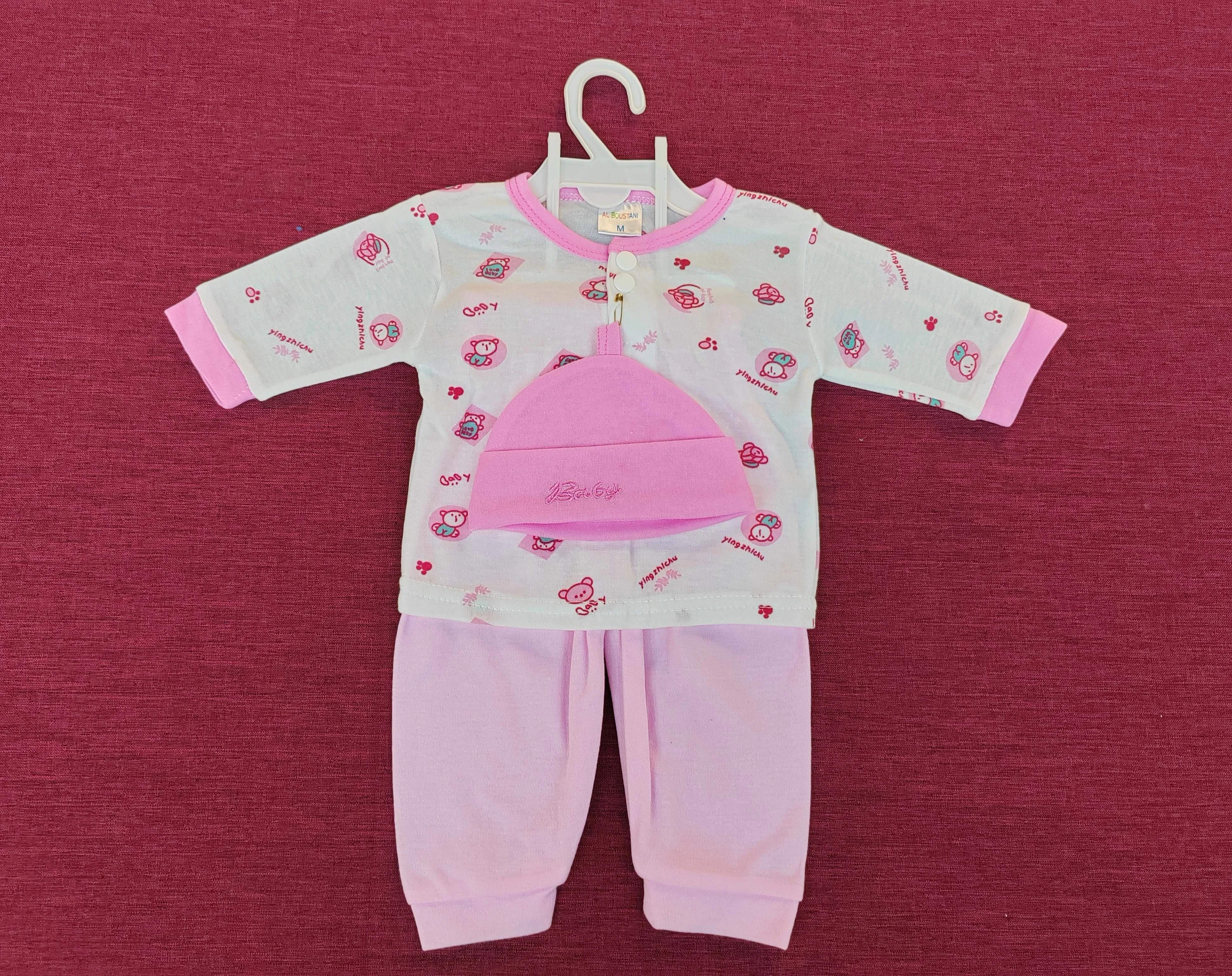 Newborn Baby clothes Sets spring Autumn Sleeve Knitted Cotton Tops Boys Girls 3 Pieces Baby Clothing Quantity OEM