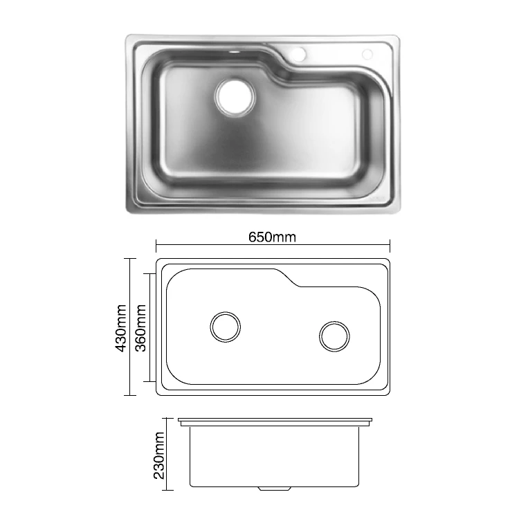 Manufacturer wholesale kitchen dishwashing dishwashing 304 stainless steel single slot 304 STAINLESS STEEL KITCHEN SINK oem sink