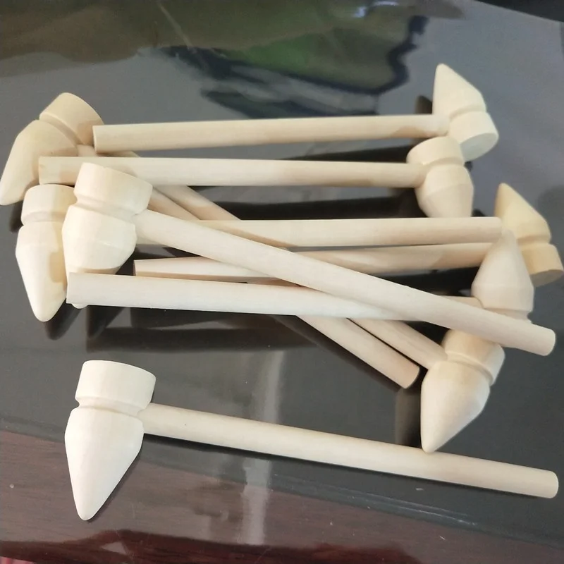Mini Toy Wooden Hammer Kids Wooden Mallet Small Toy Gavel Crab Mallet Pounding Hammering Toys for Kids or Boys or Girls