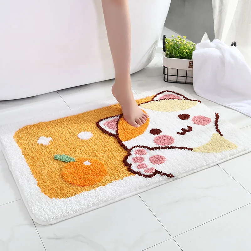 (Chackme) Cartoon absorbent floor mats bathroom non-slip mats household toilets mats