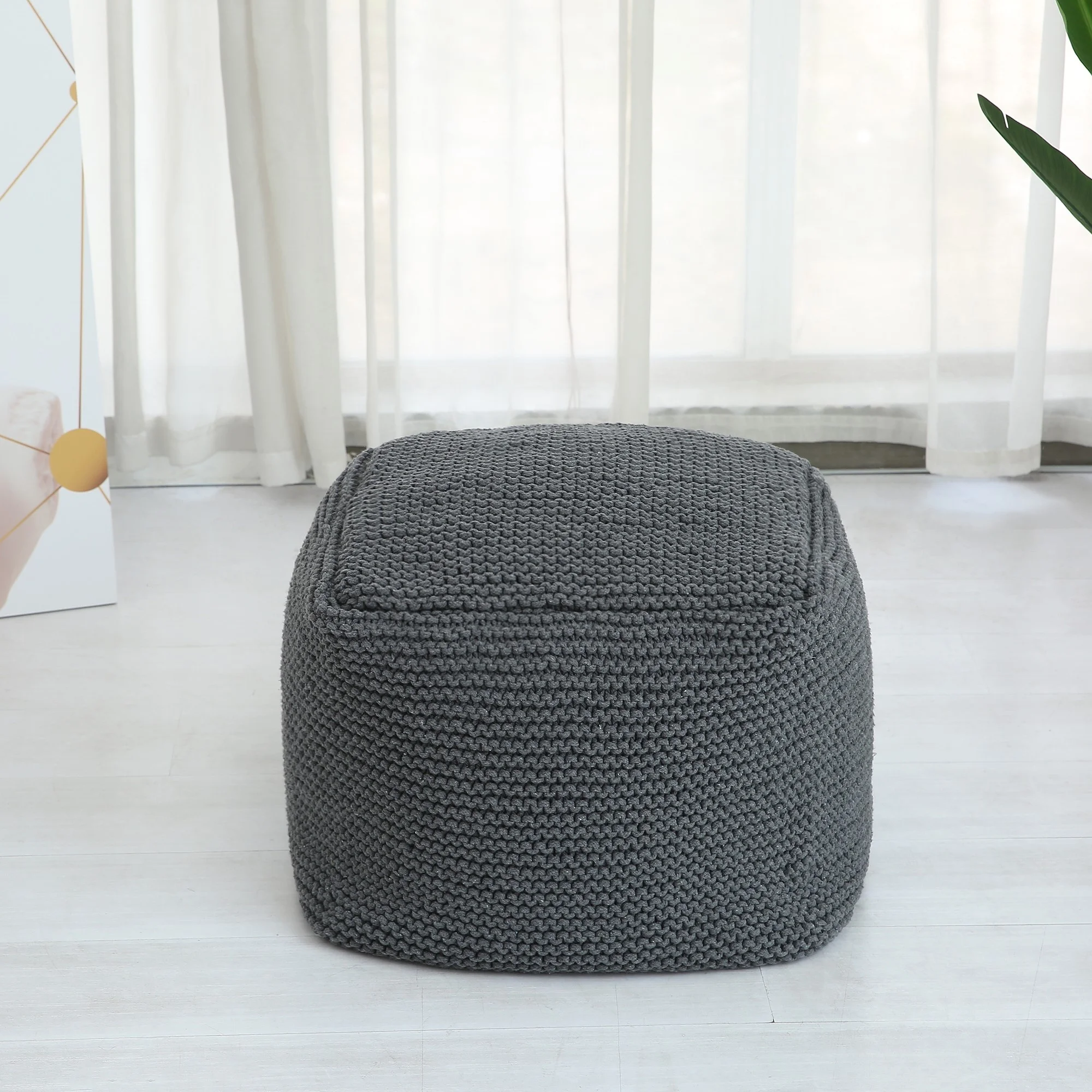 Colorful cube handmade knit beanbag chair bean bag ottoman stool