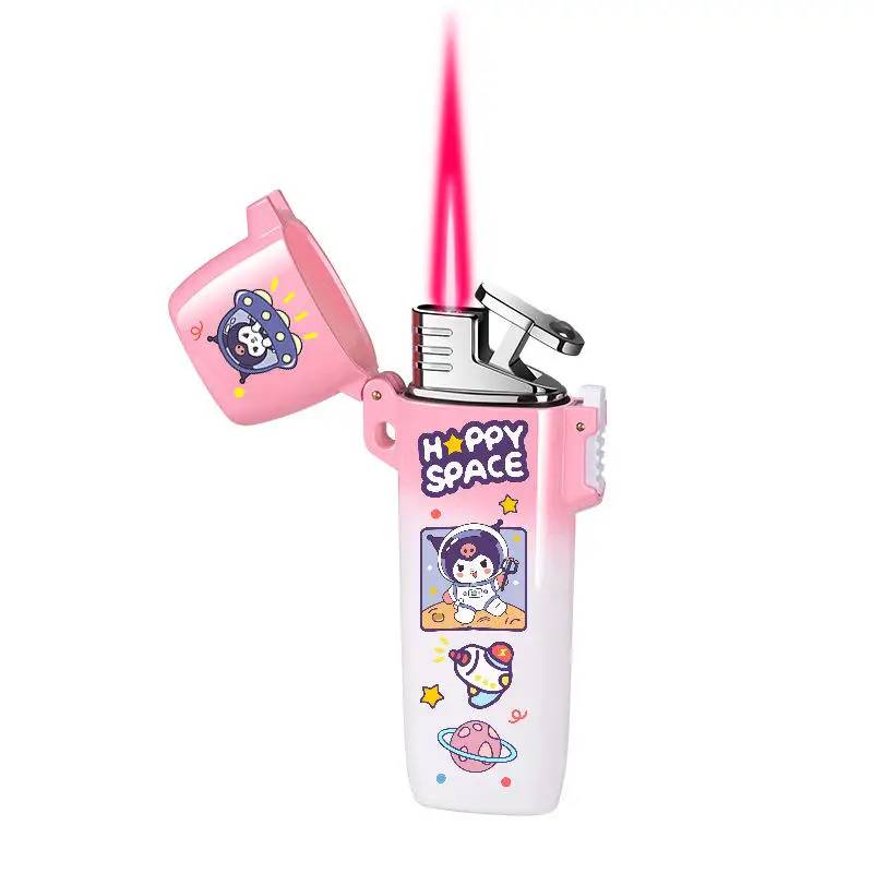 Портативный креативный прозрачный чехол мультяшная Зажигалка Куроми вспышка ветрозащитная красная зажигалка