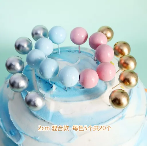 Инструменты для украшения тортов, плагин для капкейков, украшение торта на день рождения, круглые золотые, серебряные, синие, красные шарики (1600218568309)