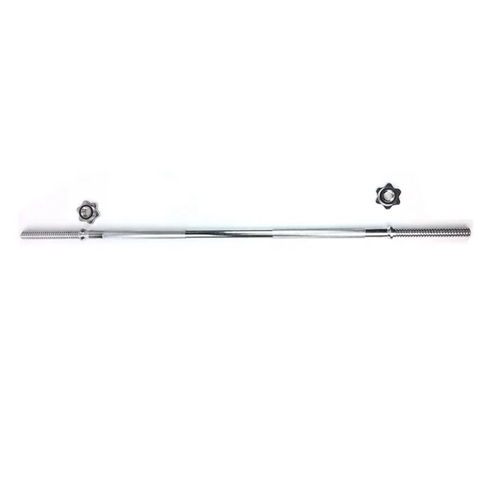 Hot Selling Chrome Weight Lifting 47'/72'/86' Straight Barbell Bar With Star Collars