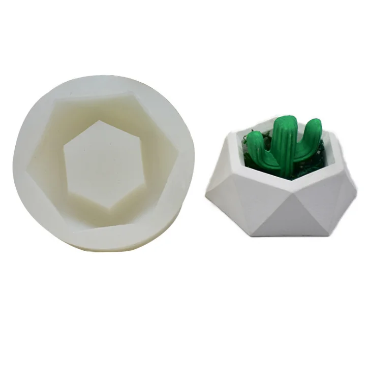 Latest New Hexagon Mold Green Plant Silicone Flower Pot Mold