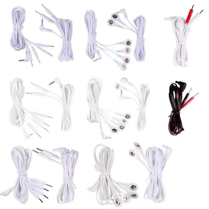 DC 2.35Mm 4 In 1 Button Type Tens Unit Electrode Lead Wire Electrode Cable
