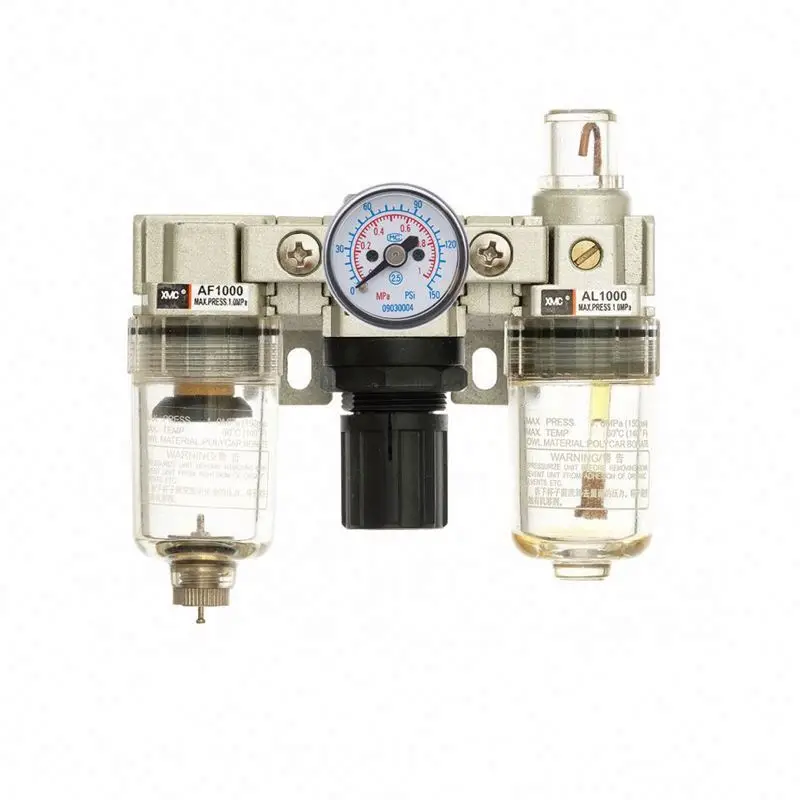XMC polycarbonate bowl pneumatic FRL unit air compressor air filter regulator lubricator