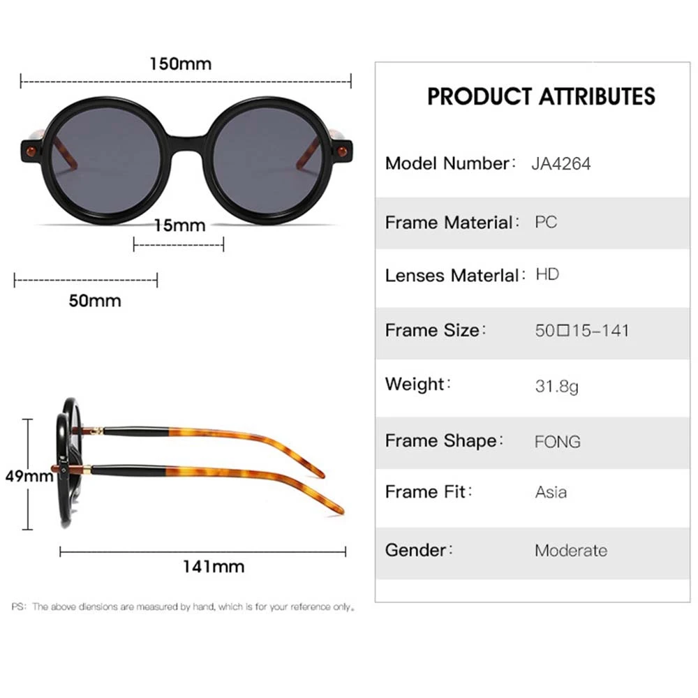 2023 New Vintage Large Round Frame Sunglasses Fashion Men and Women Sunshade Sunglasses Trend Frame Glasses