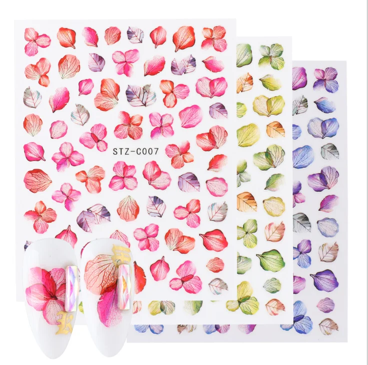 2021 New Nail Watermark Sticker Plant Series Like Dried Flower Series 2021 New Nail Decoration Press on Nails